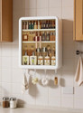 Bhakti Wall-Mounted Self-Adhesive Bathroom & Kitchen Organiser with Doors and Shelves Stainless Steel Wall Shelf (Number of Shelves - 3, White)