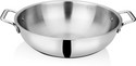 bhalaria Triply Stainless Steel Kadhai | Induction Base Heavy Gauge 3 Layer Body Kadhai 30 cm diameter 5.3 L capacity (Stainless Steel, Induction Bottom)