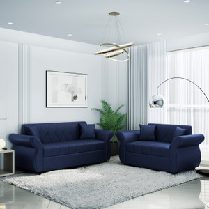 bharat lifestyle alina leatherette 3  2 sofa set blue diydo-it-yourself
