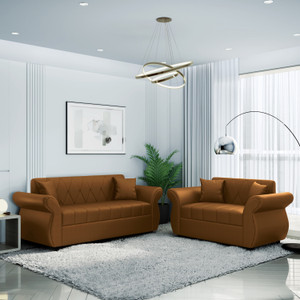 bharat lifestyle alina leatherette 3  2 sofa set tan diydo-it-yourself