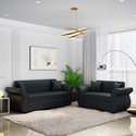 Bharat Lifestyle Alina Leatherette 3 + 2 Sofa Set (Black, DIY(Do-It-Yourself))