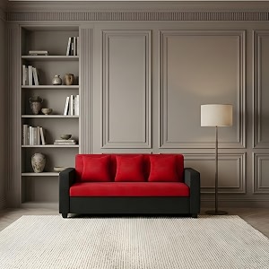 Bharat Lifestyle Tulip Fabric 3 Seater Red