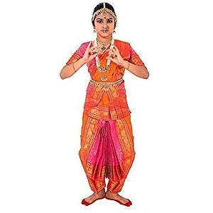 BHARATANATYAMWORLD Bharatnatyam Readymade China Silk for Fancy