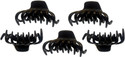 BHARATGAURAV Black Octopus Claws Acrylic Material Unbreakable Butterfly Clip for Women/Girls Black (Medium Size pack of 5) Hair Accessories Hair Claw (Black)