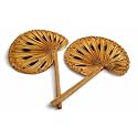 Bharatsastra Handmade Talpatar Pakha (Palm Leaf Hand Fan) | Traditional Bengali Hand Fan | Eco-Friendly Cooling Fan for Home, Puja & Summer Use (Set of 2)