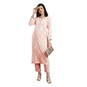 BHARVITA Women39s Cotton Blend Lucknowi Embroidered Chikankari