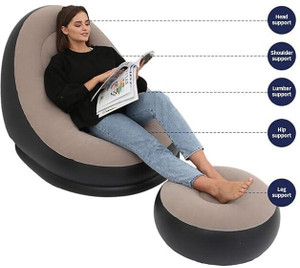 bhatla stores pvc 2 seater inflatable sofa color - black knock down