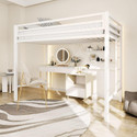 BhaviHandicraft Loft Bed Twin Size Multifunctional Twin