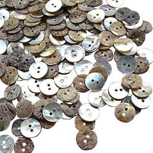 shell buttons 2 hole for sewing and crafting use brown colour 100pcs 23 mm