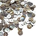 Shell Buttons 2 Hole for Sewing and Crafting Use (Brown Colour) (100pcs) (15 mm)
