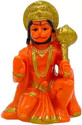 BHAVYA Hanuman Statue /Murti/ Idol Marble Finish (Polyresin) Decorative Showpiece Decorative Showpiece  -  8 cm (Polyresin, Red)