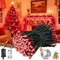 BHCLIGHT Voice Control 88Ft 240LED Christmas String Lights with Remote, Red