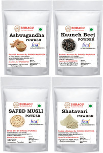 BHRAGU AYURVEDA AshwagandhaSafed MusliShatavariKounch Konch Beej Powder