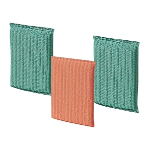 3 pc39s non-scratch multi colour kitchen utensil scrubber pad multi-use amp foam pad sponge scourer for dish utensils all type washing heavy duty standard 16mm thick