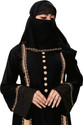 Bhumi fab Polyester Solid Burqa With Hijab (Black, Beige)