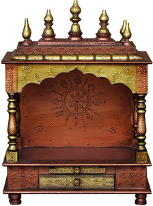 bhumika mandir temple for home pooja aarti door  drawer solid wood home temple height 5588 diydo-it-yourself
