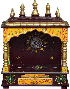 bhumika mandir temple for home pooja arti with door drawer solid wood home temple height 5588 diydo-it-yourself