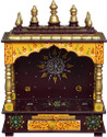 Bhumika (Mandir) Temple for Home Pooja, Arti with Door Drawer Solid Wood Home Temple (Height: 55.88, DIY(Do-It-Yourself))