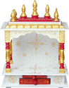 Bhumika (Mandir) Temple for Home Pooja, Arti with Drawer Solid Wood Home Temple
