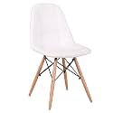 Eames Replica Beechwood Cushioned Dining Chair - White Color