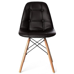 eames replica cushioned dining chair in black color