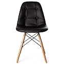 Eames Replica Cushioned Dining Chair in Black Color