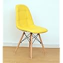 Eames Replica Faux Leather Cushioned Dining Chair in Yellow Color