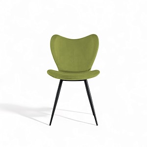 skyfly modern stylish velvet upholstered seating back side living room dining chair for cafeteria restaurent home kitchen with black metal powder coated legs in light green color