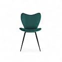 Skyfly Modern Stylish Velvet Upholstered Seating Back Side Living Room Dining Chair for Cafeteria, Restaurent, Home, Kitchen with Black Metal Powder Coated Legs in Teal Blue Color