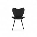 Skyfly Modern Stylish Velvet Upholstered Seating Back Side Living Room Dining Chair for Cafeteria, Restaurent, Home, Kitchen with Black Metal Powder Coated Legs in Black Color