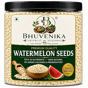 bhuvenika dry friuts amp mukhwas raw watermelon seeds 1kg  tarbuj beej  seeds for snacking  gluten-free
