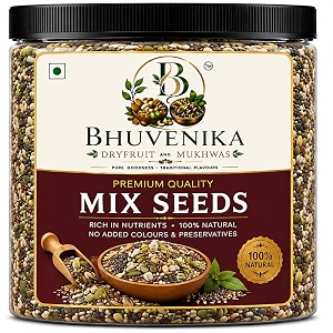 bhuvenika dry fruits amp mukhwas premium mix seeds 1kg  assorted natural mixed seeds  ideal for cooking baking toppings amp daily kitchen use  healthy diet snacks jar pack