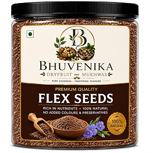 bhuvenika dry fruits amp mukhwas raw flaxseeds 1kg rich in antioxidants  rich in protein amp dietary fibre  nutty amp crunchy delight  hygienically packed