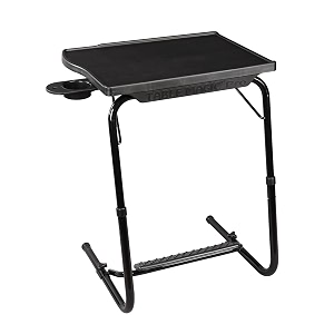 multipurpose laptop study table strong top with cup holder 6 heights 3 angles foldable adjustable portable black color
