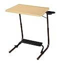 Multipurpose Laptop Study Table Strong Top with Cup Holder 6 Heights 3 Angles Foldable Adjustable Portable (Gold Marble Color)