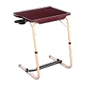 Multipurpose Laptop Study Table Strong Top with Cup Holder 6 Heights 3 Angles Foldable Adjustable Portable (Brown Color)