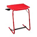 Multipurpose Laptop Study Table Strong Top with Cup Holder 6 Heights 3 Angles Foldable Adjustable Portable (Red Color)