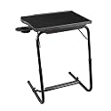 Multipurpose Laptop Study Table Strong Top with Cup Holder 6 Heights 3 Angles Foldable Adjustable Portable (Black Color)