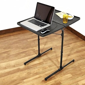 table dual top multipurpose laptop study dinning portable table strong adjustable height midnight black - metal