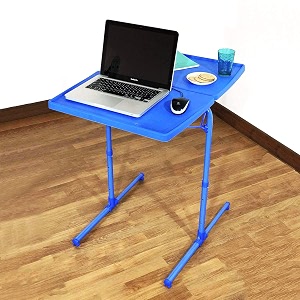metal table dual top multipurpose laptop study dinning portable table strong adjustable height blue 70 cm 53 cm