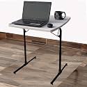 Table Dual Top Multipurpose Laptop Study Dinning Portable Table Strong Adjustable Height (Marble White)