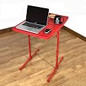 Table Dual Top Multipurpose Laptop Study Dinning Portable Table Strong Adjustable Height (Red)