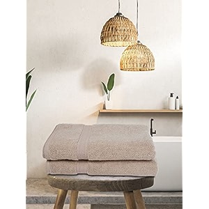bianca ultra soft zero twist 100 cotton towel hygro tech -2pc bath towel paradiso - super absorbent fluffy aerocore organic technology - for men women gym kitchen solid-wheatwheat