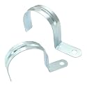 Biaungdo 12 Pcs M63 Rigid Pipe Strap, 2-1/2 Inch Zinc Plated Steel One Hole Strap Bracket Pipe Clamps Heavy Duty Conduit Clamps Tension Tube Clip Cable Clamp Hanger for Conduit, Pipe Fixing