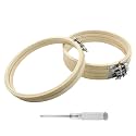 Biaungdo 6 Pieces 7 Inch Round Wood Embroidery Hoops