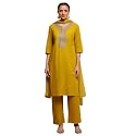 BIBA Cotton Dyed Straight Festive Kurta With
