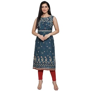 BIBA Cotton Printed Straight Casual Kurtas