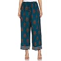BIBA Cotton Printed Straight Casual Palazzos