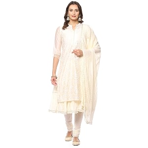 BIBA Embroidered Poly Cotton Mandarin Womens Salwar