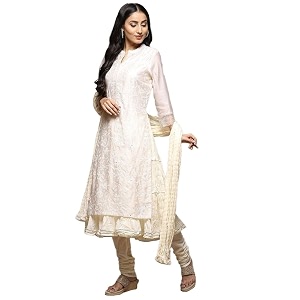 BIBA Embroidered Poly Cotton Mandarin Womens Salwar